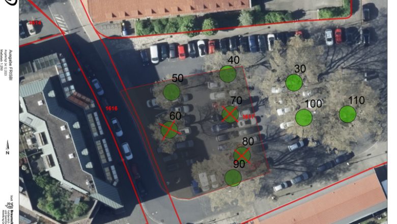 Parkplatz Kannengießerstraße: erste Maßnahmen für Pocket-Park