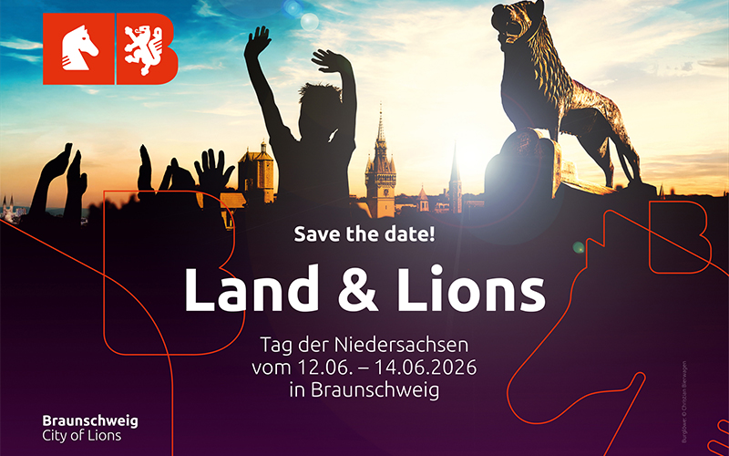 Braunschweig feiert den Tag der Niedersachsen vom 12. bis zum 14. Juni 2026 unter dem Motto „Land & Lions“.