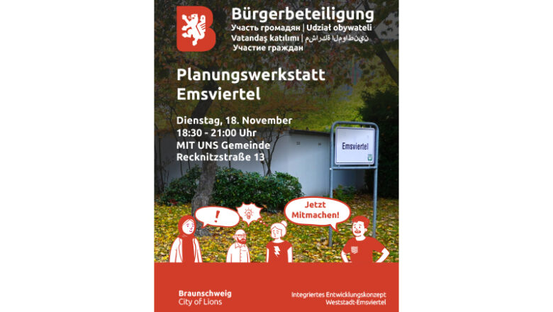 Entwicklung des Emsviertels: öffentliche Planungswerkstatt