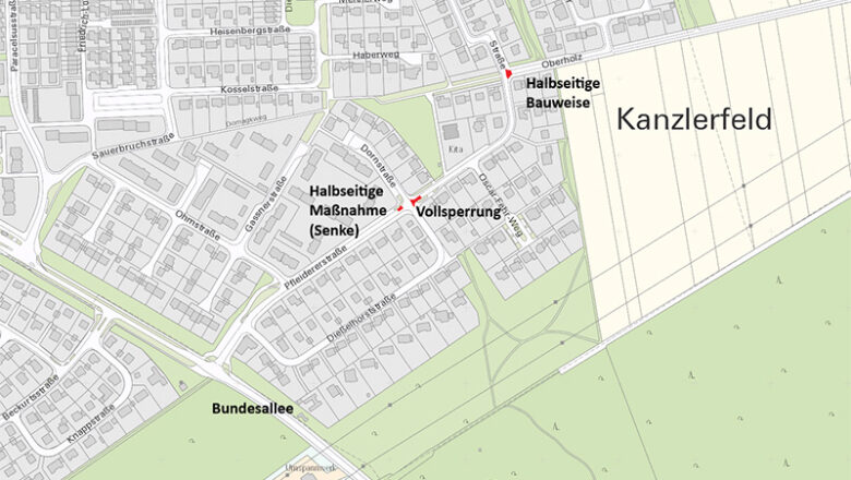 Straßenreparatur im Kanzlerfeld