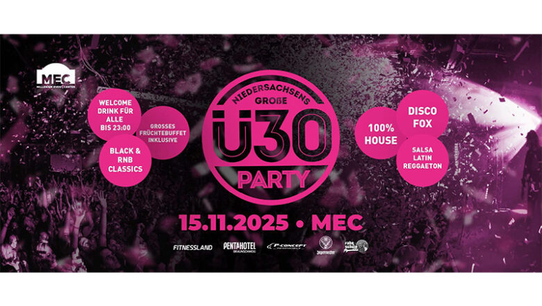 „Braunschweigs größte Ü30 Party – am 15.11. im MEC“