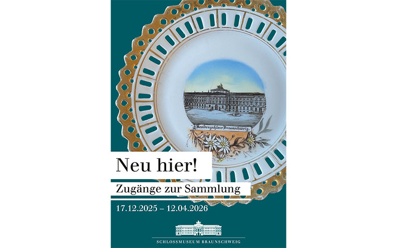 Mit der neuen Sonderausstellung „Neu hier! Zugänge zur Sammlung“ präsentiert das Schlossmuseum Braunschweig erstmals eine Auswahl jüngster Zugänge zur Sammlung - Objekte, die im vergangenen Jahr durch Schenkungen, Dauerleihgaben und gezielte Ergänzungen den Weg ins Museum gefunden haben.
