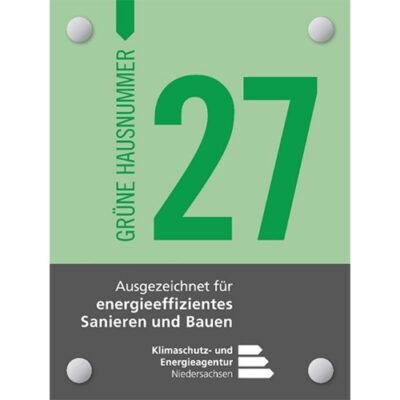 Elf Grüne Hausnummern für energieeffizientes Sanieren und Bauen