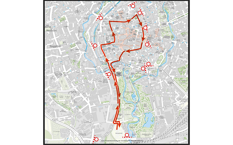 Zum „Schoduvel“, dem traditionellen Braunschweiger Karnevalszug am Sonntag, 15. Februar, wird die Innenstadt überwiegend für den Kraftfahrzeugverkehr gesperrt.