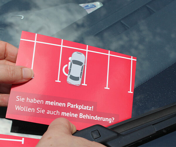 SoVD-Aktion gegen Falschparkende: „Sie haben meinen Parkplatz. Wollen Sie auch meine Behinderung?“