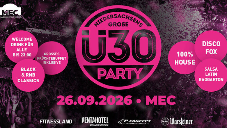 „Braunschweigs größte Ü30 Party – am 26.09. auf 4 Floors im MEC“