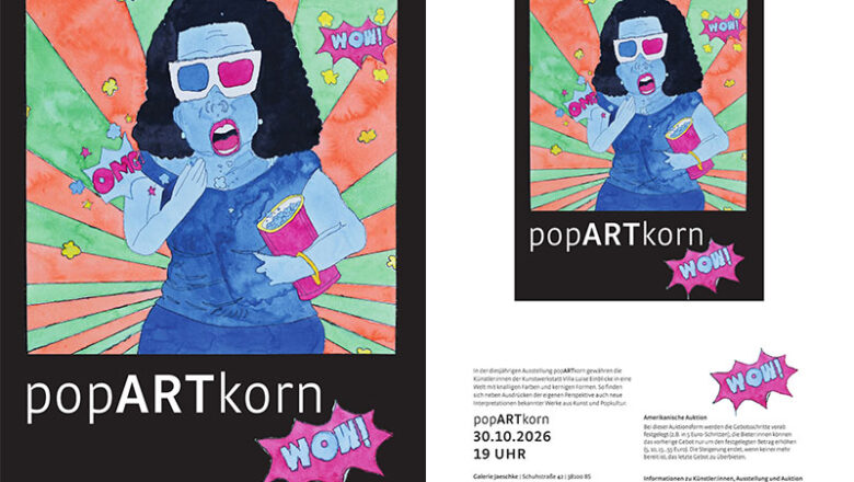 popArtkorn: Einladung zur Ausstellung und Benefiz-Versteigerung am 30. Oktober