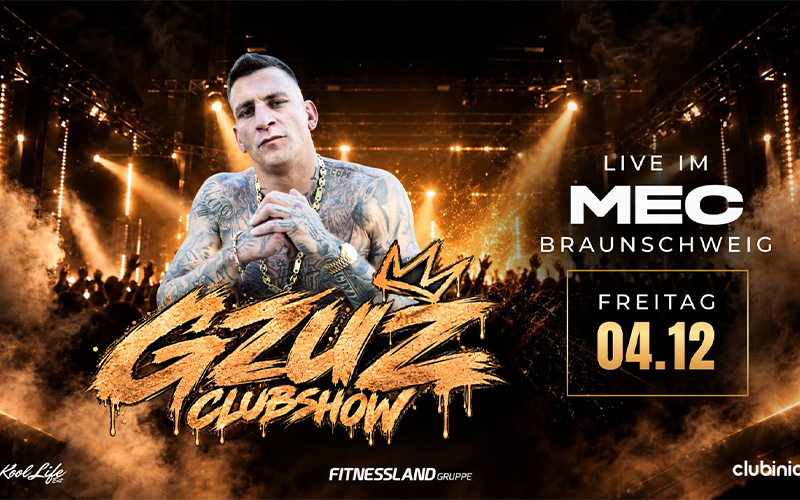 Am Freitag, den 4. Dezember 2026, kommt mit GZUZ einer der erfolgreichsten und bekanntesten deutschen Rapper ins Millenium Event Center (MEC) nach Braunschweig.